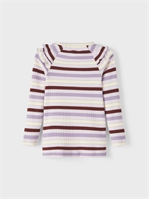NAME IT Stribet Glimmer Rib Top Kannie Orchid Hush